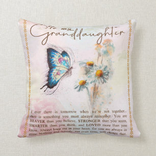 Cojín Decorativo Personalice La Flor De Mariposa De Mi Nieta