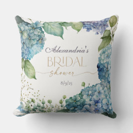 Cojín Decorativo Personalise Bridal Shower Blue Hydrangeas Welcome