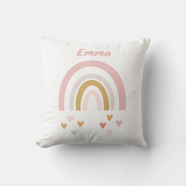 Cojín Decorativo Personalisierbares Kissen mit Name und Regenbogen (Anverso)
