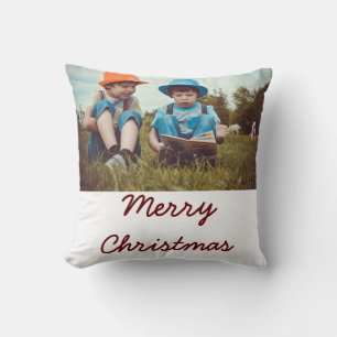 Cojín Decorativo personaliza añade tu foto texto feliz navidad vaca