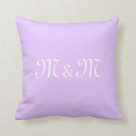 Cojín Decorativo Personaliza con número de letra blanca inicial lav