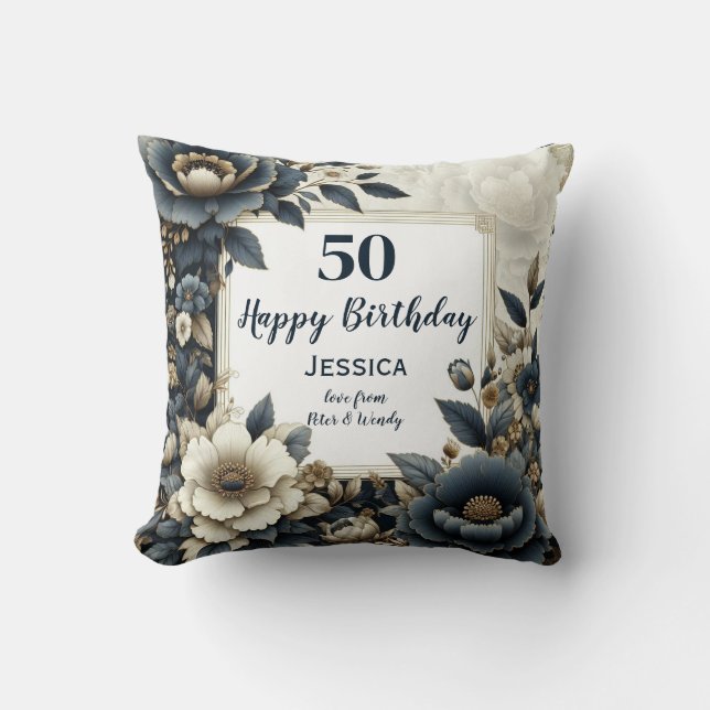 Cojín Decorativo Personaliza este feliz cumpleaños (Anverso)