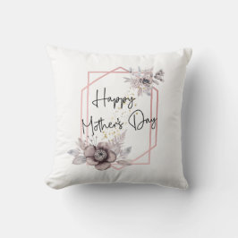 Cojín Decorativo Personaliza florales de gris rosado del Día de la 