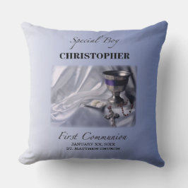 Cojín Decorativo Personaliza, Niño, Primera Comunión Azul