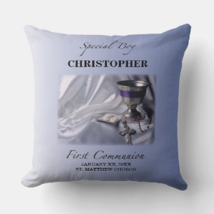 Cojín Decorativo Personaliza, Niño, Primera Comunión Azul