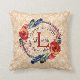 Cojín Decorativo Personaliza Que Creía Poder Monogramar Floral