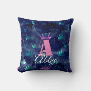 Cojín Decorativo Personaliza tu propio brillo de sirena azul