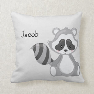 Cojín Decorativo Personaliza tu propio mapache lindo de bebé en Woo