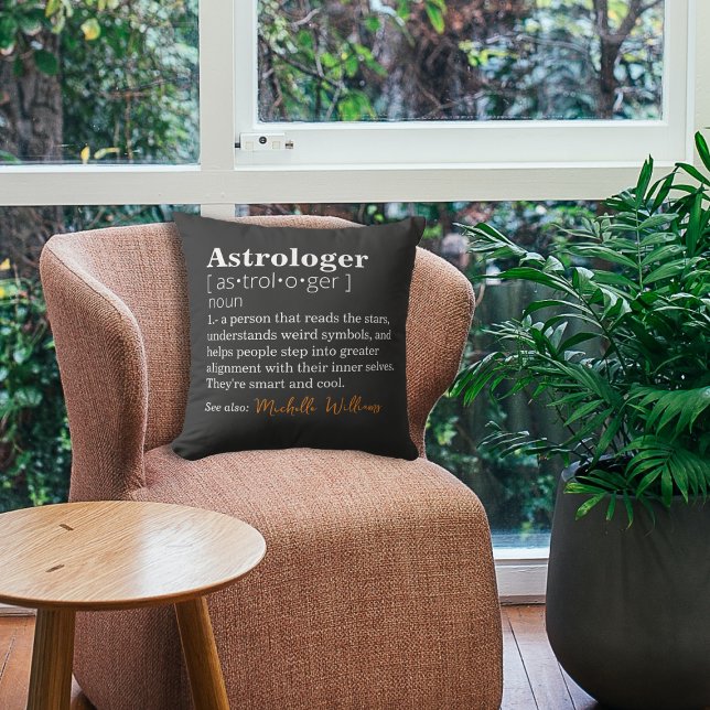 Cojín Decorativo Personalizable Astrologer Definición Negro (Subido por el creador)