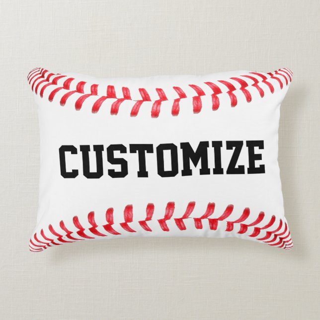 Cojín Decorativo Personalizable Béisbol Dormitorio Acento Pillow (Anverso)