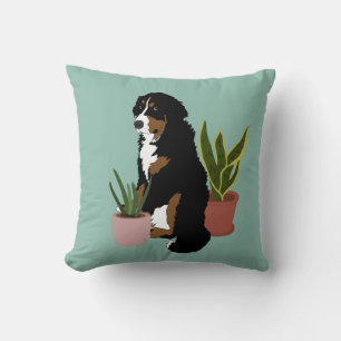 Cojín Decorativo Personalizable Bernese Montaña Perros Casas
