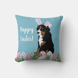 Cojín Decorativo Personalizable Bernese Mountain Dog Easter