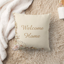 Cojín Decorativo Personalizable "Bienvenido a casa" Pillow botánico