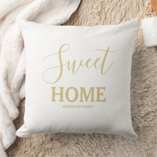 Cojín Decorativo personalizable blanco y dorado