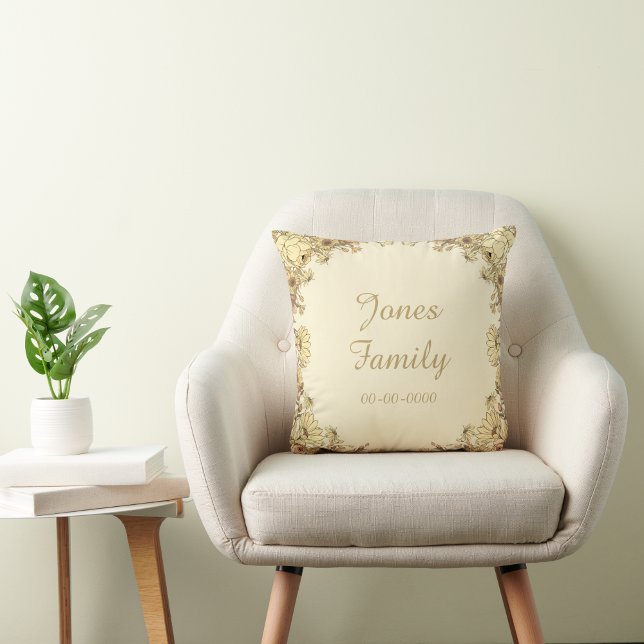 Cojín Decorativo Personalizable botánico Nombre de la familia y alm (Subido por el creador)