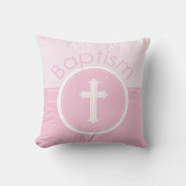 Cojín Decorativo Personalizable, Chica rosado Hijo del Bautismo de 