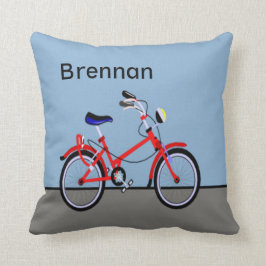 Cojín Decorativo Personalizable conocido rojo de la bicicleta y del
