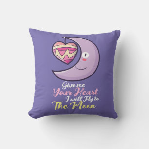 Cojín Decorativo Personalizable Crescent Heart