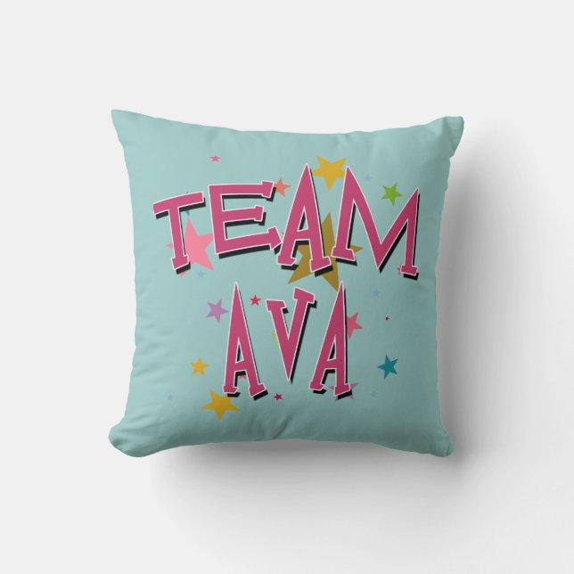 Cojín Decorativo Personalizable de AVA del EQUIPO (Anverso)