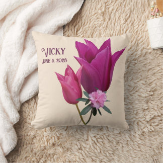 Cojín Decorativo Personalizable de ducha de bebé lindo nombre Vicky