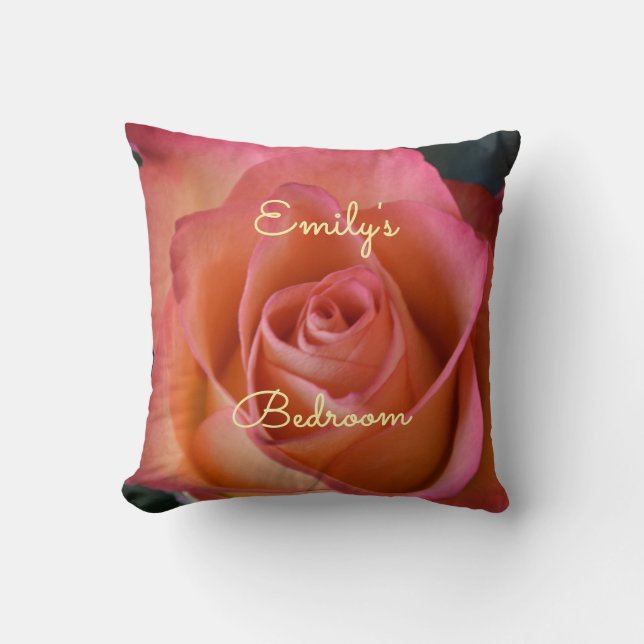 Cojín decorativo personalizable de rosa rosa rosa  (Anverso)