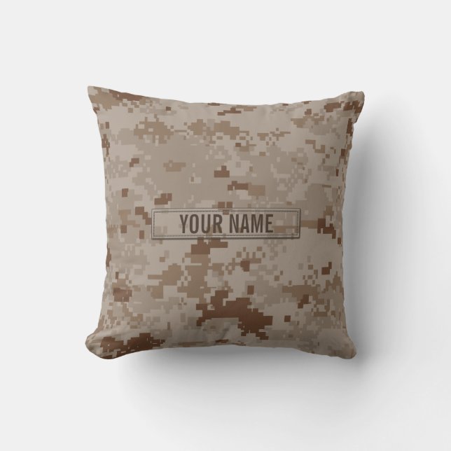 Cojín Decorativo Personalizable del camuflaje del desierto de (Anverso)