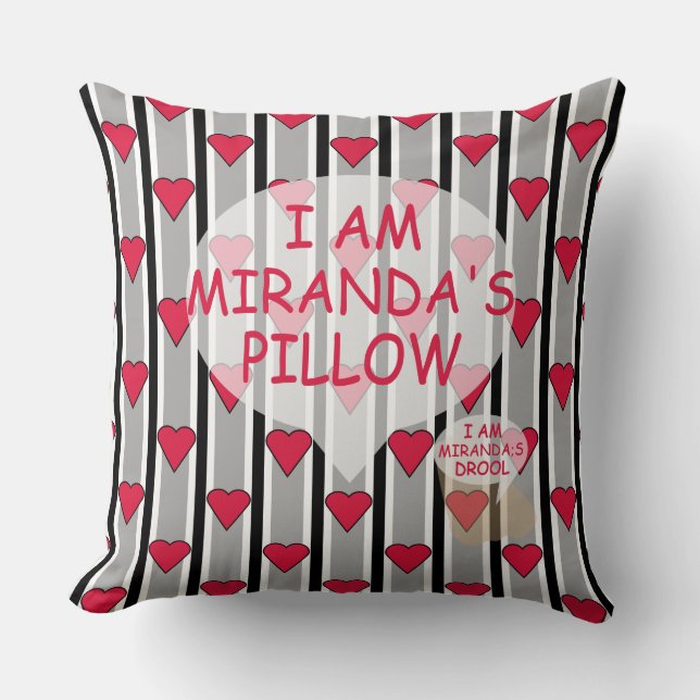 Cojín Decorativo Personalizable divertido y divertido a raya de cor (Anverso)