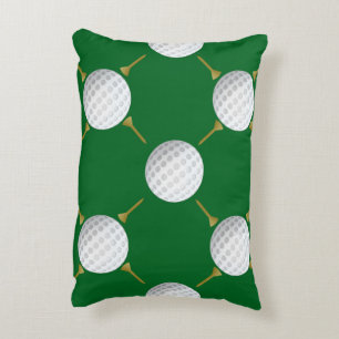 Cojín Decorativo Personalizable Golf Ball y Tees on Green