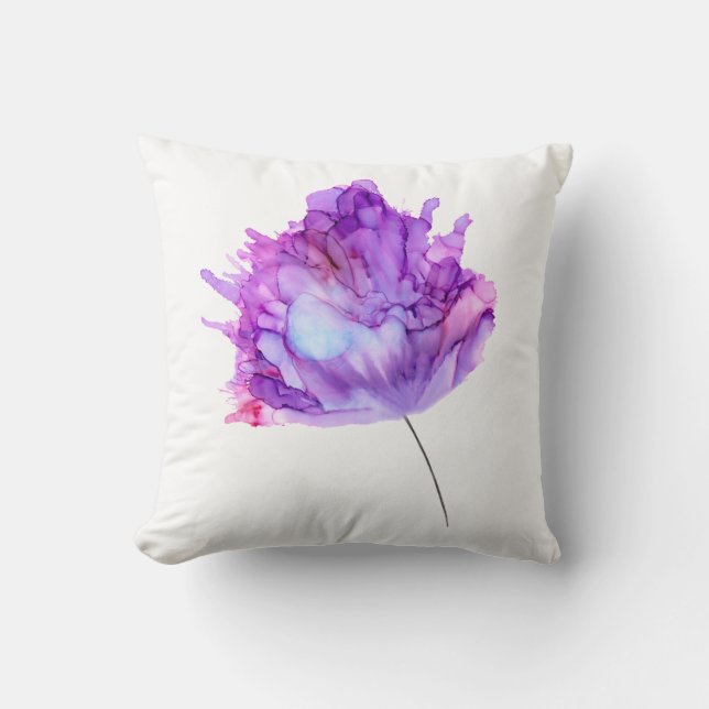 Cojín Decorativo ¡Personalizable! Hidrángea púrpura, florida (Anverso)