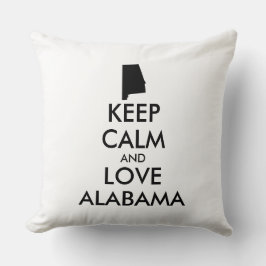 Cojín Decorativo Personalizable MANTENGA CALMA Y AME A ALABAMA