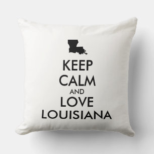 Cojín Decorativo Personalizable MANTENGA CALMA Y AME A LOUISIANA