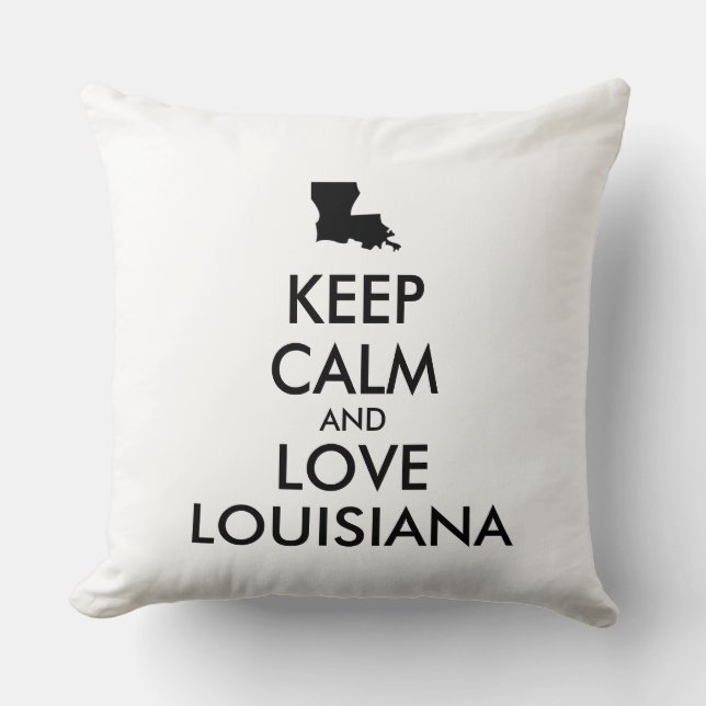 Cojín Decorativo Personalizable MANTENGA CALMA Y AME A LOUISIANA (Anverso)