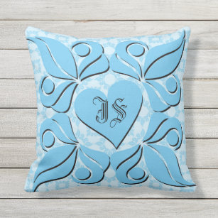 Cojín Decorativo Personalizable Monogramed Blue Valentine Day Pillo