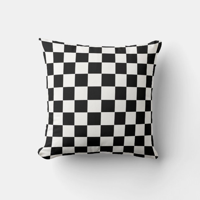 Cojín Decorativo Personalizable negro y blanco controlado (Anverso)