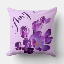 Cojín Decorativo Personalizable personalizado Amy nombre morado flo