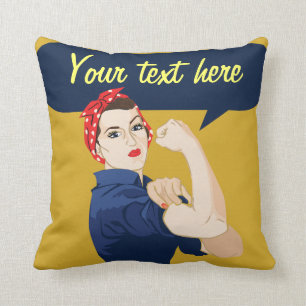 Cojín Decorativo Personalizable Rosie Riveter