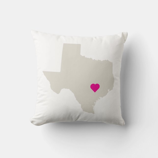 Cojín Decorativo Personalizable Texas State Love Reversible Pillow (Anverso)