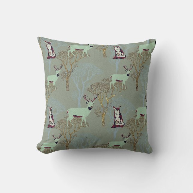 Cojín Decorativo Personalizable unico para animales de Woodland (Anverso)