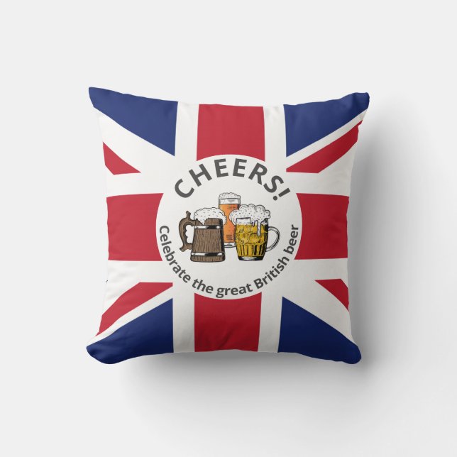Cojín Decorativo Personalizable UNION JACK Beers (Anverso)