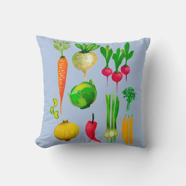 Cojín Decorativo Personalizable Vegetales Jardín (Anverso)