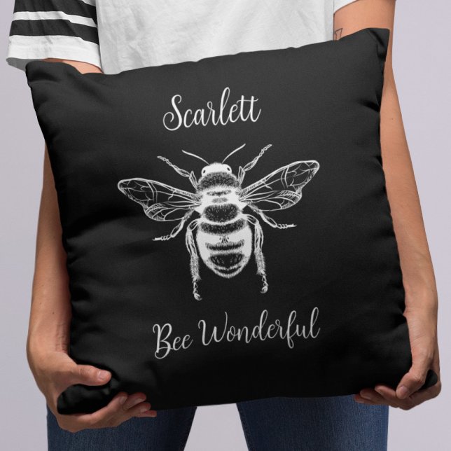 Cojín Decorativo Personalización de abejas blancas y negras (Subido por el creador)