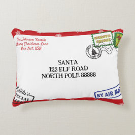 Cojín Decorativo Personalización de Navidades de Santa Carta Red Sn