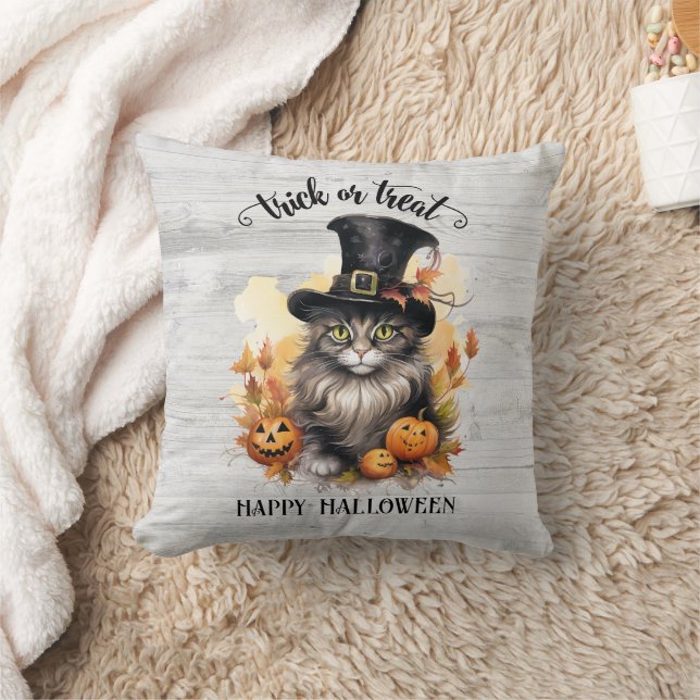 Cojín Decorativo Personalizada la celebración de Halloween con gato (Manta)