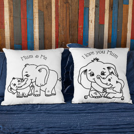 Cojín Decorativo Personalizada la Mamá de elefantes y el Día de la 