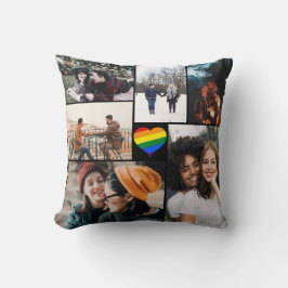 Cojín Decorativo Personalizado 12 fotos Orgullo gay LGBT Corazón de