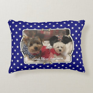 Cojín Decorativo Personalizado 2 Fotos Estados Unidos Bandera Patri