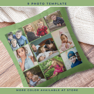 Cojín Decorativo Personalizado 9 Familia Collage de fotos Keepsake 