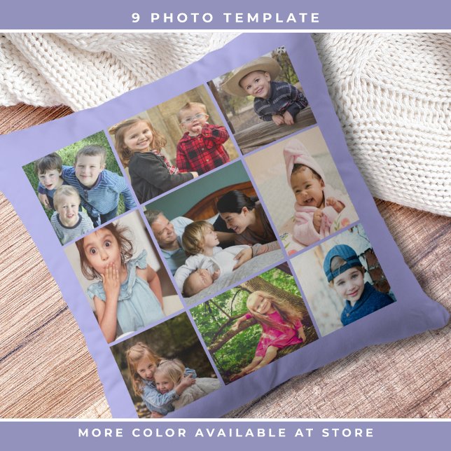 Cojín Decorativo Personalizado 9 Familia Collage de fotos Keepsake  (Subido por el creador)