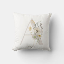 Personalizado A inicial con flor de color suave