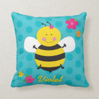Cojín decorativo personalizado abeja linda